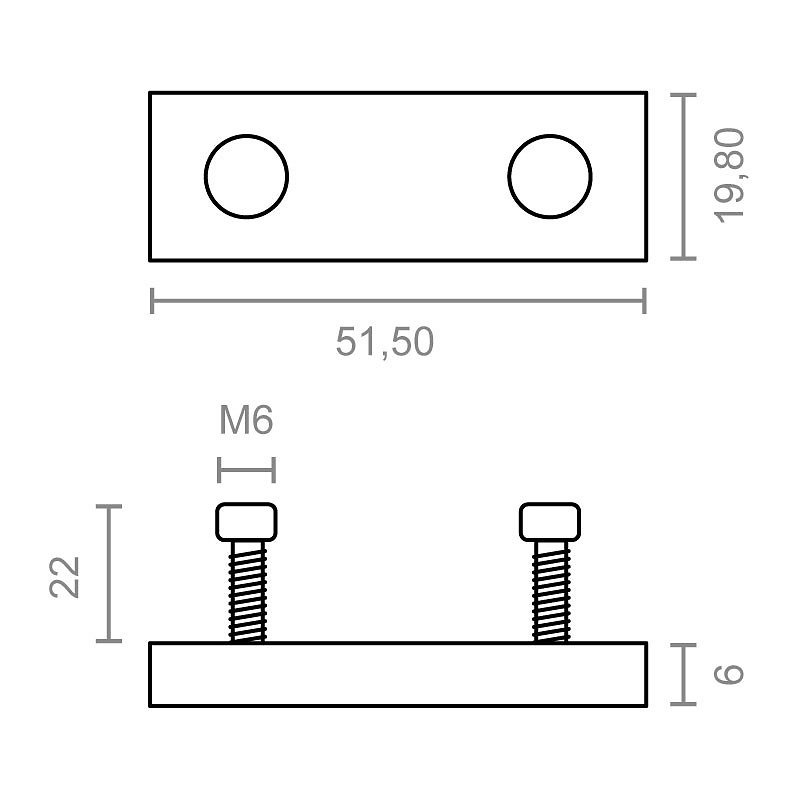 REGLETA PLETINA PARA PERFIL TOLDO TLD26 ZAMAK 