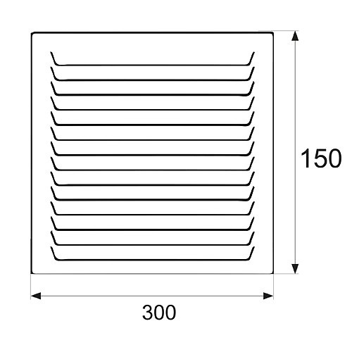 REJILLA PLANA RJV02 ALUMINIO ALUMINIO 45 150 0,6 MM 300 ALUMINIO 5 