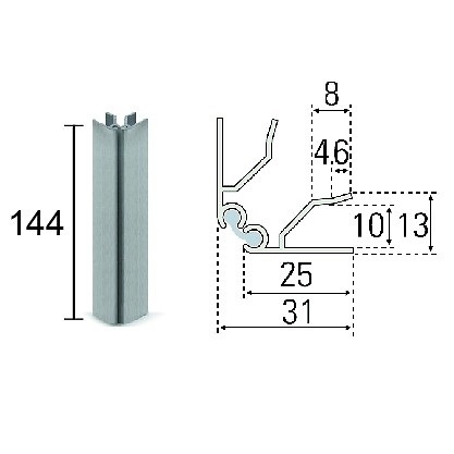 RINCON ZOCALO ALUMINIO ZCL04 144mm ALUMINIO 