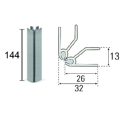 RINCON ZOCALO PVC ZCL03 144mm ALUMINIO 