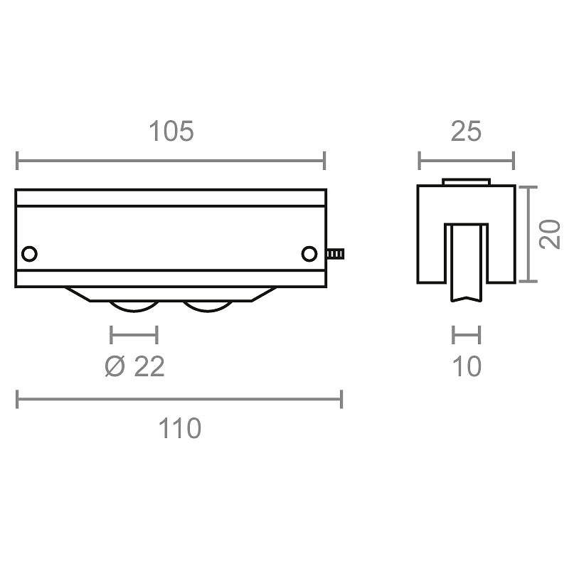 RODAMIENTO REGULABLE ALUMINIOUPROM 18 ROTURA P.TERMICO RD45 ZINCADO 