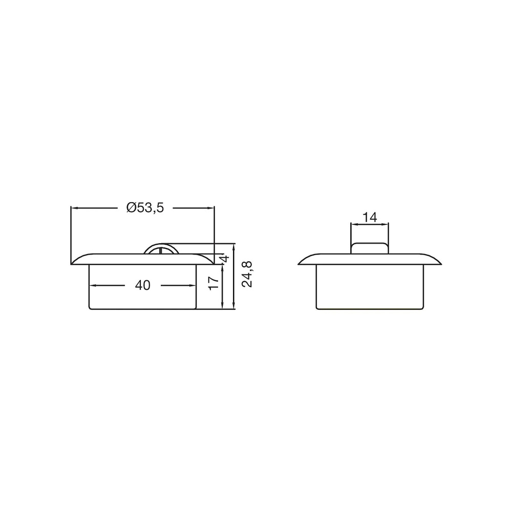 RUEDA ENCASTRADA SIN FRENO PARA MUEBLE 