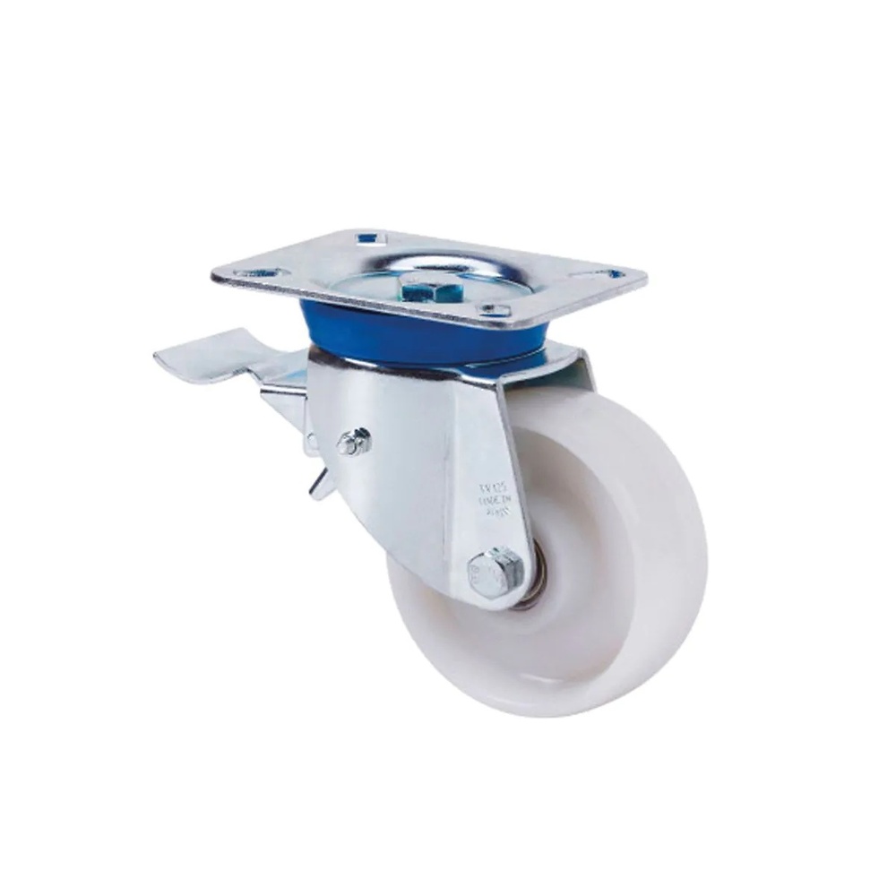 RUEDA INDUSTRIAL DE PLETINA GIRATORIA CON O SIN FRENO SERIE TV-TA CINCADO BRILLO/BLANCO 124 mm 106 x 86 mm 80 MM POLIAMIX/NYLON/ACERO CON FRENO 250 kg 100 MM 106 x 86 mm 140 mm 300 kg CINCADO BRILLO/BLANCO CON FRENO POLIAMIX/NYLON/ACERO 125 mm 139 x 110 mm 164 mm 350 kg CINCADO BRILLO/BLANCO CON FRENO POLIAMIX/NYLON/ACERO 140 x 110 mm 150 mm 198 mm 250 kg CINCADO BRILLO/BLANCO CON FRENO POLIAMIX/NYLON/ACERO 139 x 110 mm 200 mm 238 mm 600 kg CINCADO BRILLO/BLANCO CON FRENO POLIAMIX/NYLON/ACERO 