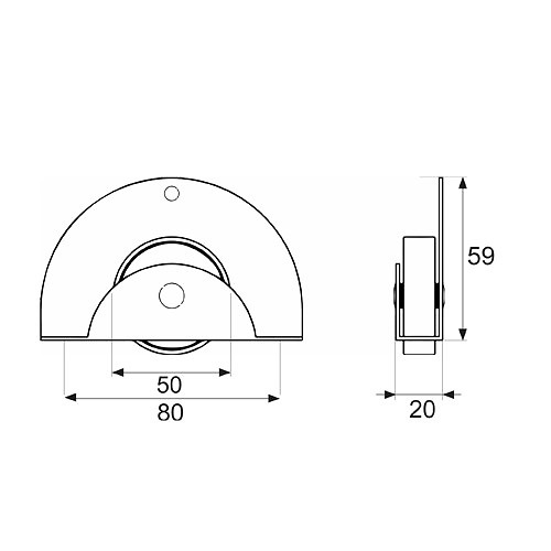 RUEDA NIDO CIRCULAR RUM12 50mm GRIS 