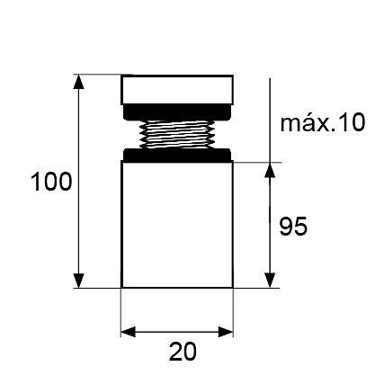 SEPARADOR CRISTAL SC08 12x25mm IN INOX 100 20 SEPARADOR CRISTAL SC8 20x100mm IN 20 ACERO INOXIDABLE 4 