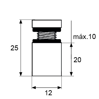 SEPARADOR CRISTAL SC08 12x25mm IN INOX 2,5 12 SEPARADOR CRISTAL SC8 12x25mm IN 12 ACERO INOXIDABLE 4 