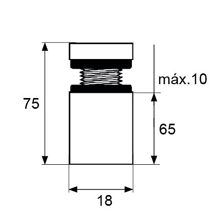 SEPARADOR CRISTAL SC08 12x25mm IN INOX 75 18 SEPARADOR CRISTAL SC8 18x75mm IN 18 ACERO INOXIDABLE 4 