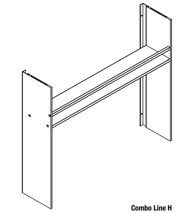 SISTEMA COMBO LINE SOPORTE ESTANTES ACCESORIOS NEGRO MATE COMBO LINE 530 mm 600 MM 142 MM ALUMINIO 