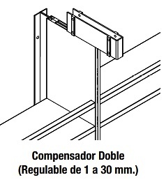 SISTEMA COMBO LINE SOPORTE ESTANTES ACCESORIOS NEGRO MATE COMPENSADOR DOBLE 1/30 mm 12MM 142 MM 