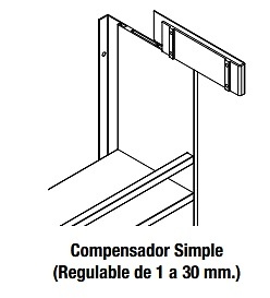 SISTEMA COMBO LINE SOPORTE ESTANTES ACCESORIOS NEGRO MATE COMPENSADOR SENCILLO 1/30 mm 6 MM 142 MM 