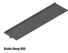 SISTEMA HANG ESTANTE COLGANTE BAJO MUEBLE NEGRO MATE NEGRO MATE BALDA 24 MM 850 MM 140 MM ALUMINIO 