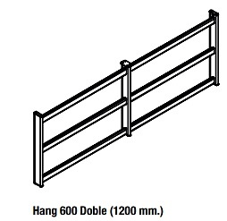SISTEMA HANG ESTANTE COLGANTE BAJO MUEBLE NEGRO MATE NEGRO MATE HANG 404 MM 1200 MM 60 MM 