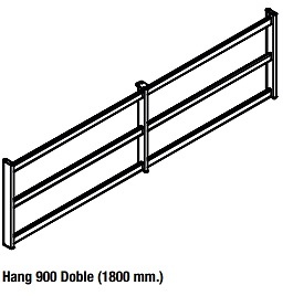 SISTEMA HANG ESTANTE COLGANTE BAJO MUEBLE NEGRO MATE NEGRO MATE HANG 404 MM 1800 MM 60 MM ALUMINIO 
