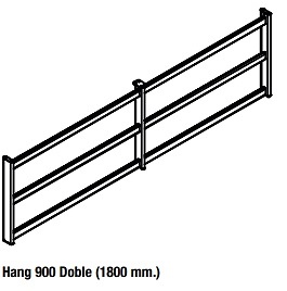 SISTEMA HANG ESTANTE COLGANTE BAJO MUEBLE NEGRO MATE NEGRO MATE HANG 404 MM 1800 MM 60 MM ALUMINIO 