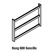 SISTEMA HANG ESTANTE COLGANTE BAJO MUEBLE NEGRO MATE NEGRO MATE HANG 404 MM 600 MM 60 MM ALUMINIO 