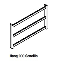 SISTEMA HANG ESTANTE COLGANTE BAJO MUEBLE NEGRO MATE NEGRO MATE HANG 404 MM 900 MM 50 MM ALUMINIO 