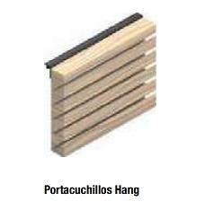 SISTEMA HANG ESTANTE COLGANTE BAJO MUEBLE NEGRO MATE NEGRO MATE/ROBLE PORTACUCHILLOS 204 MM 205 MM 34 MM MADERA/ALUMINIO 