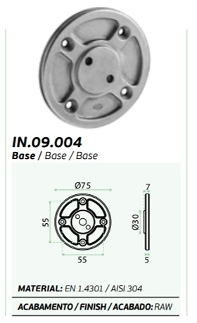 SISTEMA MODULAR CONECTORES CONNECT SYSTEMS PLUMBING ACERO INOX ACABADO RAW BASE D:75MM 