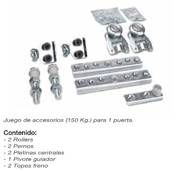 SISTEMA PERFIL K150/300 KG ZINCADO JUEGO ACCESORIOS 5000 MM 150 KG 