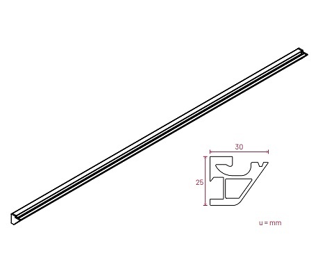 SISTEMA TRIGA SLIM ESTANTE COLGANTE PARED NEGRO MATE NEGRO MATE BARRA 25MM 604 MM 30 MM 25MM 30 MM 904 MM BARRA NEGRO MATE 1204 MM 25MM 30 MM BARRA NEGRO MATE 
