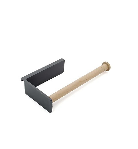 SISTEMA TRIGA SLIM ESTANTE COLGANTE PARED NEGRO MATE NEGRO MATE/ROBLE PORTAROLLOS ** 120MM 250 MM 44 MM 