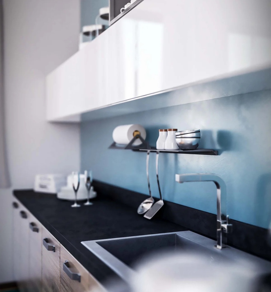 SISTEMA TRIGA SLIM ESTANTE COLGANTE PARED NEGRO MATE 