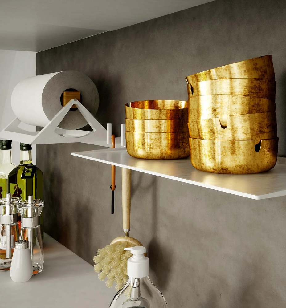 SISTEMA TRIGA SLIM ESTANTE COLGANTE PARED NEGRO MATE 