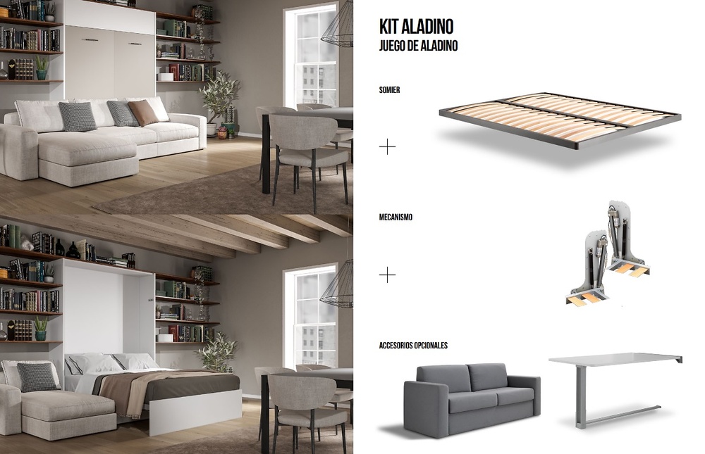 SOMIER CAMA ABATIBLE ELECTRICO ALADINO ELEKTRA VERTICAL 