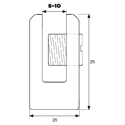 SOPORTE BALDA CRISTAL CILINDRICO SC04 CROMO MATE 27 19 19 ZAMAK 50 CROMO MATE 27 19 ZAMAK 1 