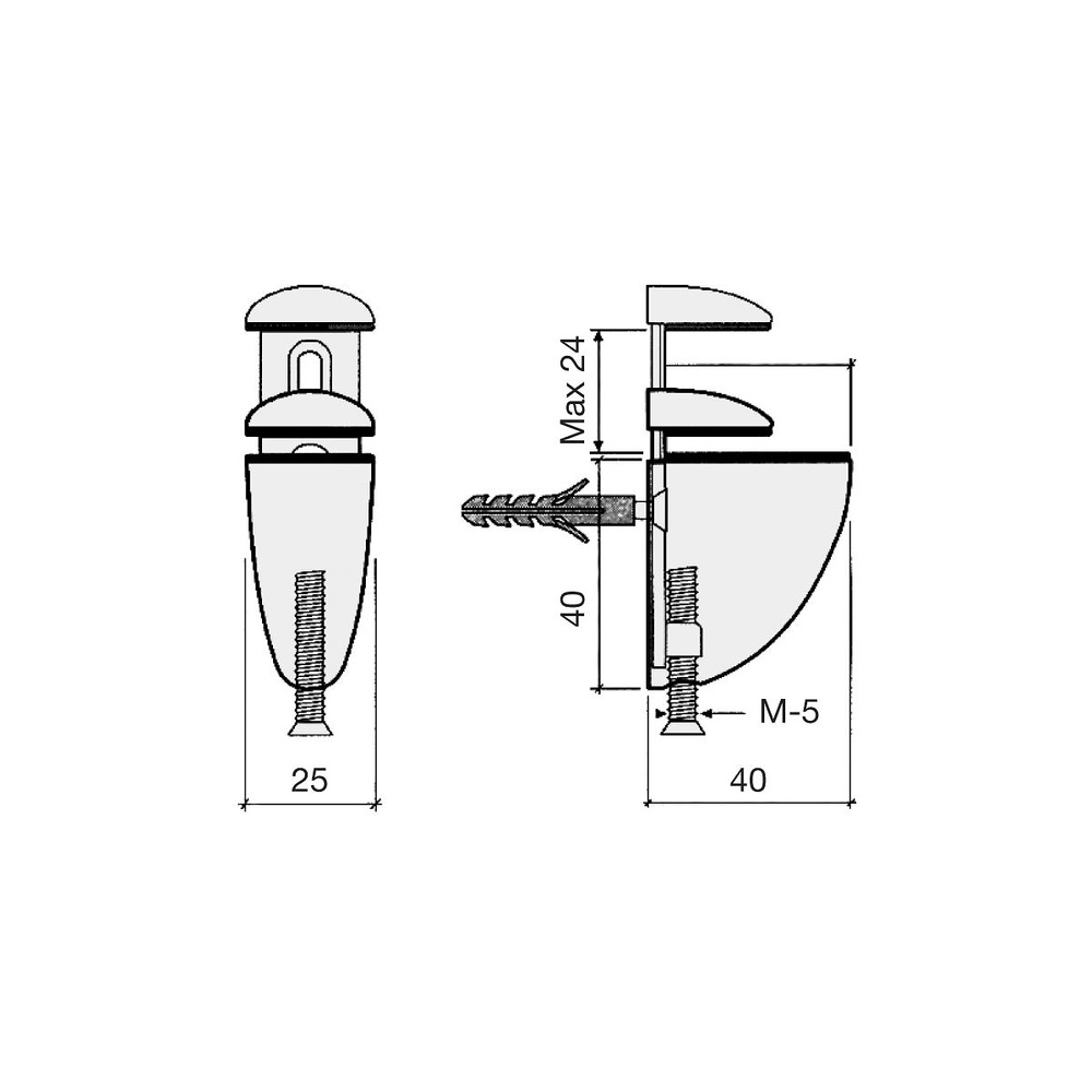 SOPORTE BALDA PELÍCANO PARA ESTANTES MINI REGULABLE DE 40 HASTA 24 MM 