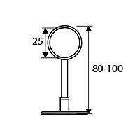 SOPORTE CENTRAL REGULABLE STA05 25mm NIQUELADO 