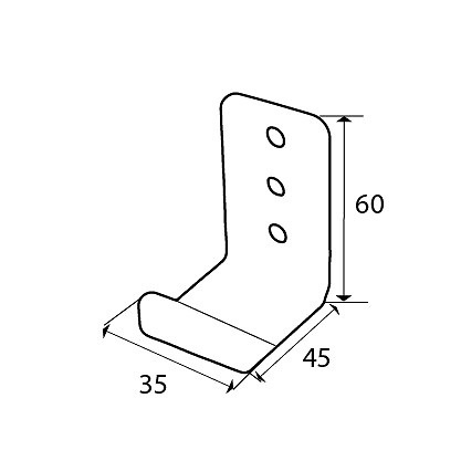 SOPORTE LARGUERO CAMA SMR02 ZINCADO ZINCADO 60 35 45 ACERO 8 