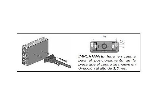 SOPORTE OCULTO TRIADE MAX REGULABLE PARA ESTANTES DE MÁXIMO 400 MM PARA EMBUTIR EN LA MADERA 