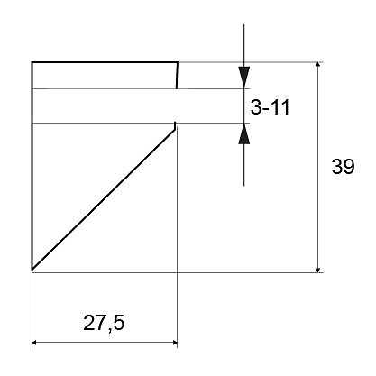 SOPORTE PELICANO SP01 28x39mm CROMO MATE 