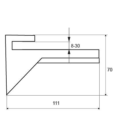 SOPORTE PELICANO SP02 111x70mm CROMO MATE 