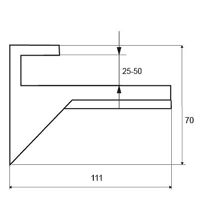 SOPORTE PELICANO SP03 111x70mm CROMO MATE 