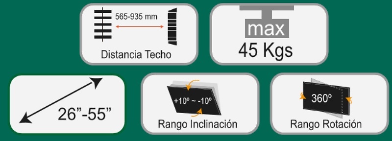 SOPORTE TECHO TV LCD STV10 26