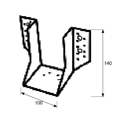 SOPORTE VIGA ABIERTO SV02 100x140mm ZINCADO ZINCADO 140 100 2 MM 188 ACERO 1 