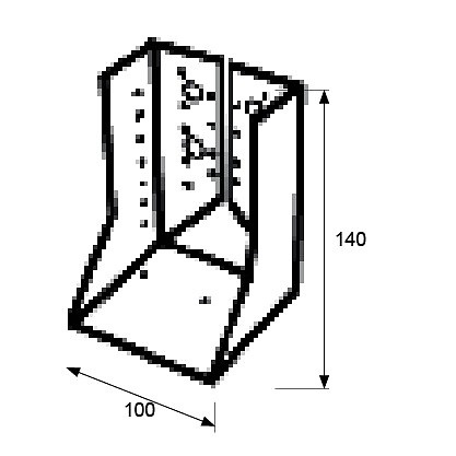 SOPORTE VIGA CERRADO SV03 100x140mm ZINCADO ZINCADO 140 100 2 MM 80 ACERO 1 