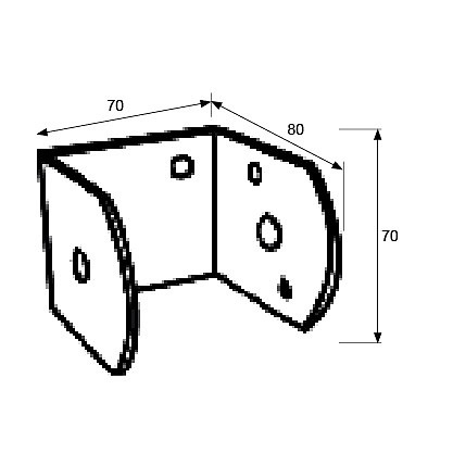 SOPORTE VIGA INCLINADO SV01 ZINCADO ZINCADO 70 70 3 MM 80 ACERO 1 