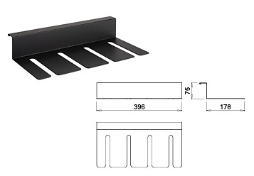 SYSTEMA MODULABLE DECORATIVO NEGRO MATE LED A 24 V NEGRO MATE PORTA COPAS 