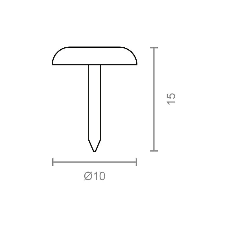 TACHUELA PLANA TCH01 BLANCO 10 10 15 ACERO 1 