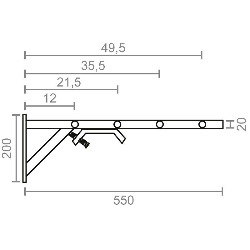 TENDEDERO PARED TND01 550x20mm 