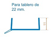 TIRA PROTECTOR ZOCALO DE MADERA PZU TRANSPARENTE 3600 MM PLASTICO 22 MM 