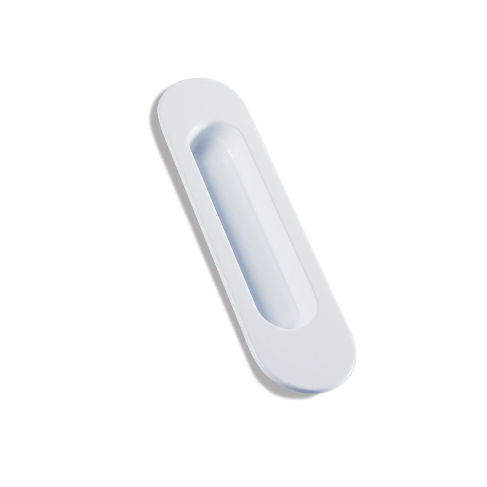 TIRADOR CAZOLETA NOE OVAL PARA EMBUTIR 150X40 MM ZAMAK BLANCO 103X26X11 MM 150X40 MM 