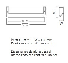 TIRADOR EMBUTIR MOD.LIKE ZAMAK EFECTO INOX MATE 
