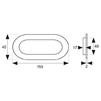 TIRADOR EMBUTIR OVAL CON MUELLE TE11 155x45mm INOX 