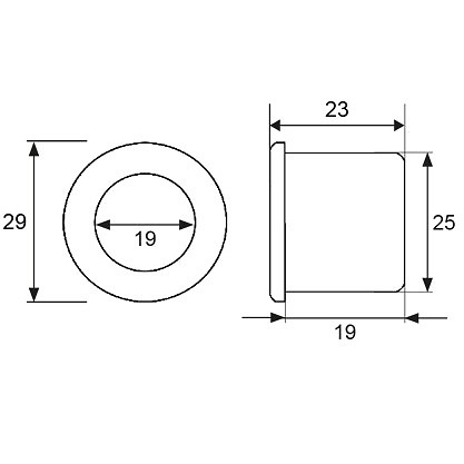 TIRADOR EMBUTIR UÑERO TE02 19mm 