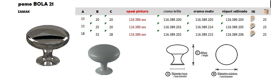 TIRADOR MOD. 21 BOLA ZAMAK 