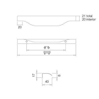 TIRADOR MOD. EMOTIONS TWO ALUMINIO ATORNILLAR 
